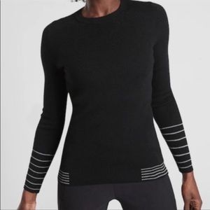 Athleta black table rock wool-blend ribbed sweater